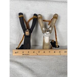 Handcrafted Wood Animal Slingshots Unisex OS Black Tan Fair Hand Carved Bear Fox